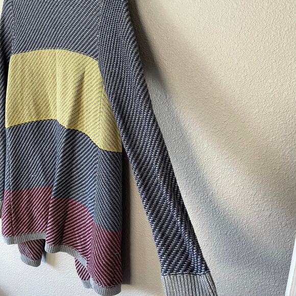 cAbi Color Block Open Front Knit Multicolor Womens Cotton Cardigan Sweater S - Picture 9 of 10